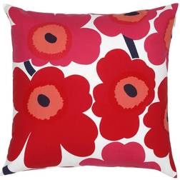 Marimekko Pieni Unikko Copricuscino Rosso, Bianco (50x50cm)