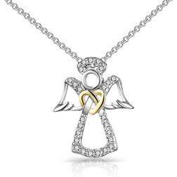 Philip Jones Guardian Angel Necklace - Silver/Gold/Transparent