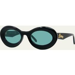 Loewe Logo Acetate Oval SHINY BLACK