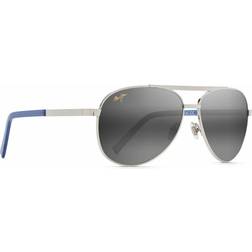 Maui Jim Seacliff Polarized Aviator Sunglasses Silver/Black Case