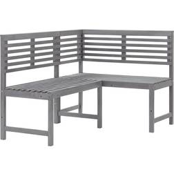 vidaXL Kulmapenkki Harmaa 140 cm Täysi