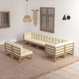 vidaXL Muebles jardín 8 pcs madera maciza pino Conjunto de Sala de Exterior