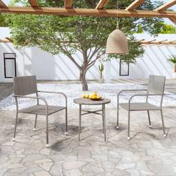 vidaXL Mobili Giardino 3 pz in Polyrattan Grigio Set da pranzo per patio