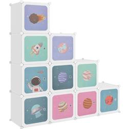 vidaXL Kinderschrank Modular Mit 15 Würfeln Pp Weiß 124.5 cm 123.5 cm