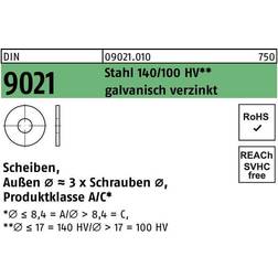 Sonstige Scheiben DIN 9021 Stahl 8;4 Galv. Verzinkt Gal Zn