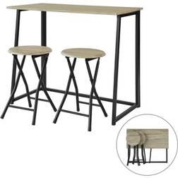 SoBuy Set Mesa Alta Bar Y 2 Taburetes Juego de Comedor 2pcs