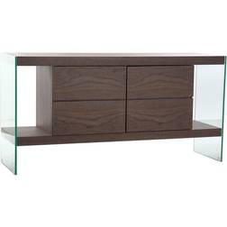 Dkd Home Decor Crystal Brown MDF Sideboard