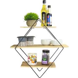 Maison & White 3 Tier Diamond Floating Wall Shelf