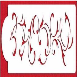 French Swirl Stencil Beigesemitransparent Cake Decoration