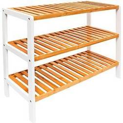 Relaxdays Bamboo With 3 Shelves Shoe Rack