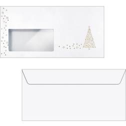 Sigel DU084 Christmas envelopes "Golden Tree" DL, with window, 90 gsm, 50 pcs