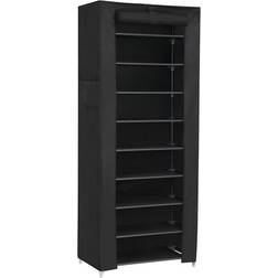 Songmics 10 Levels Black Shoe Rack 58x160cm