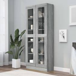 vidaXL À Vitrine Sonoma Gris 82.5x30.5x185.5 cm Armoire