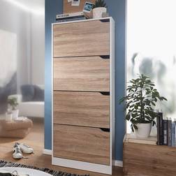 Wohnling VERA White/Sonoma Oak Shoe Rack 60x150cm