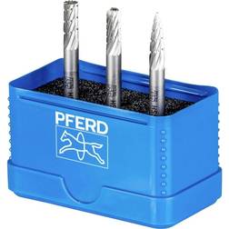 Pferd HSS Frässtift Set 85 3-tlg. Zahnung 3 Ø 12mm Schaft-Ø 6mm universal mittel fein