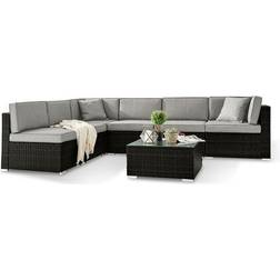 Furniturebox Orlando - Black Outdoor Lounge Set, 1 Table incl. 5 Sofas