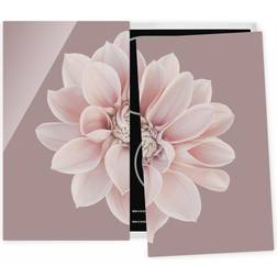 Cache Plaques Cuisson En Verre Fleur Dahlia Lavande Blanc Rose Inserto de Vapor