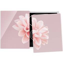 Cache Plaques Cuisson En Verre Fleur Dahlia Lavande Rose Blanc Inserto de Vapor