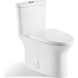 Block III 1-piece 1/1.5 GPF Dual Flush Elongated Toilet in White White