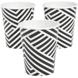 Fun Express Black Overlapping Chevron Cup Party Supplies 8 Pieces