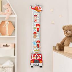 Toise Murale Enfant En Bois Fire Brigade Set