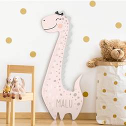 Toise Murale Enfant En Bois Dino Pastel