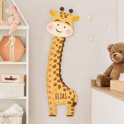 Toise Murale Enfant En Bois Giraffe Boy