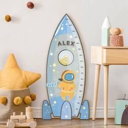 Toise Murale Enfant En Bois Rocket