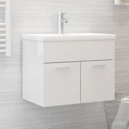 vidaXL Armoire D'Evier Avec Lavabo Intégré Placard De Salle De Bain Meuble De Rangement