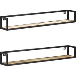 vidaXL Solid Reclaimed Wood Shelves 2 Pcs Wall Shelf