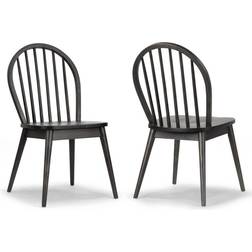 Glamour Home Set of 2 Astra Black Kitchen Chair