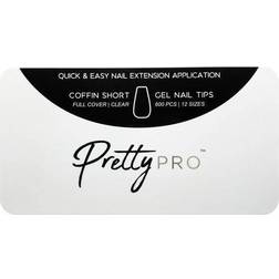 Pro Gelly Tips False Nails Coffin & Short 600 Pieces