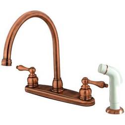 Kingston Brass KB726AL Vintage Centerset Kitchen Faucet Antique Coppe Brown