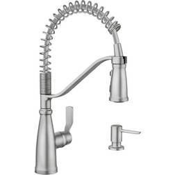 Moen Nolia Spot Resist Stainless OneHandle PreRinse Spring Pulldown Kitchen Faucet Grey