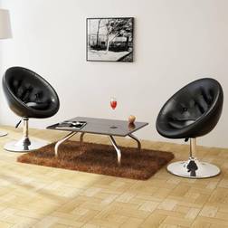 vidaXL Cocktailsessel 2 Stk Schwarz Kunstleder Barhocker