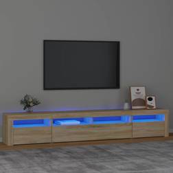 vidaXL Avec Lumières LED Chêne Sonoma 240x35x40 cm Meuble TV