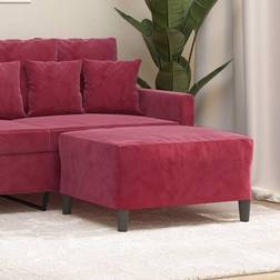 vidaXL 70x55x41 velour vinrød Fodskammel