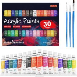 Shuttle Art Acrylic paints 30 colours 3 brushes 30 x 12ml