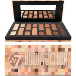 W7 Nudification Pressed Pigment Palette 16 High Impact Nude Colors Flawless Long-Lasting Glam Makeup