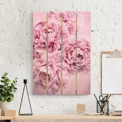 Impression sur bois Pivoines roses