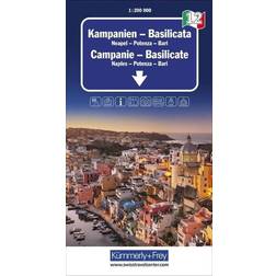 Kampanien Basilicata Nr. 12 Regionalkarte Italien 1:200 000: Neapel Potenza Bari: 1392 Karta