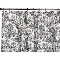 Victoria Park Toile Bathroom Shower Curtain Black