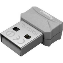 Hama N150 Nano WLAN-USB Stick USB 2.0 Netzwerkadapter, Grau