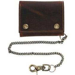 CTM Men's RFID Hunter Leather Chain Wallet - Black