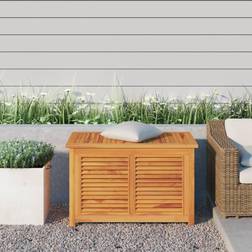 vidaXL Contenitore Giardino Con Borsa 90x50x58 cm Legno Massello Teak - Marrone