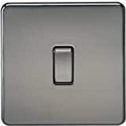 Knightsbridge Screwless 10AX 1G 2-Way Switch Black Nickel SF2000BN Black Nickel