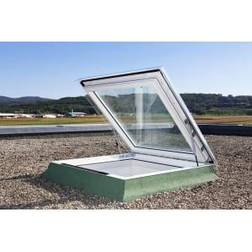 Velux Flachdachfenster Basis-Element 90x120 cm Kunststoff Manuell Holz Drehfenster