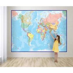 Waypoint Geographic Giant World Wall Map Mural Blue, Blue Oceans