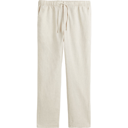 H&M Linen Mix Regular Fit Pants - Cream White