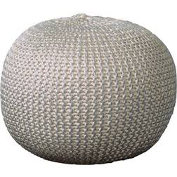 LR Home Fairbanks Silver Knitted Pouffe